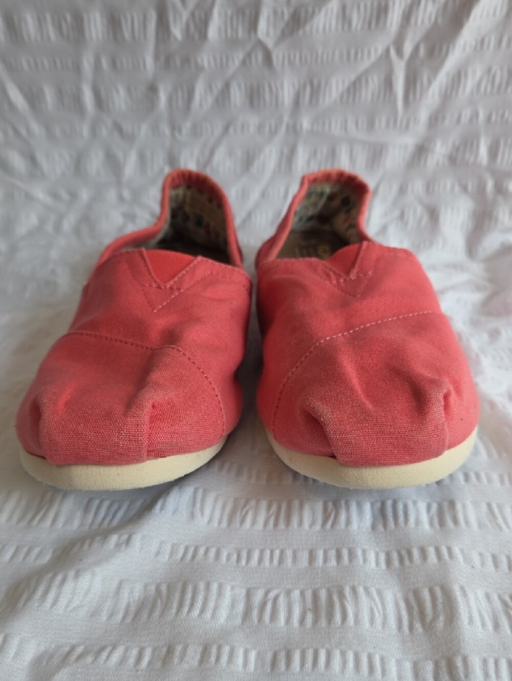 TOMS Classic Canvas Alpargata Slip-Ons Coral Pink Women's Size 10 - Picture 2 of 11